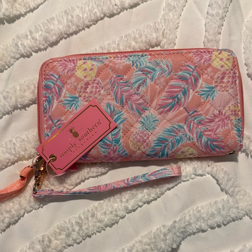 Simply Southern Tropical Pink and Teal Wallet